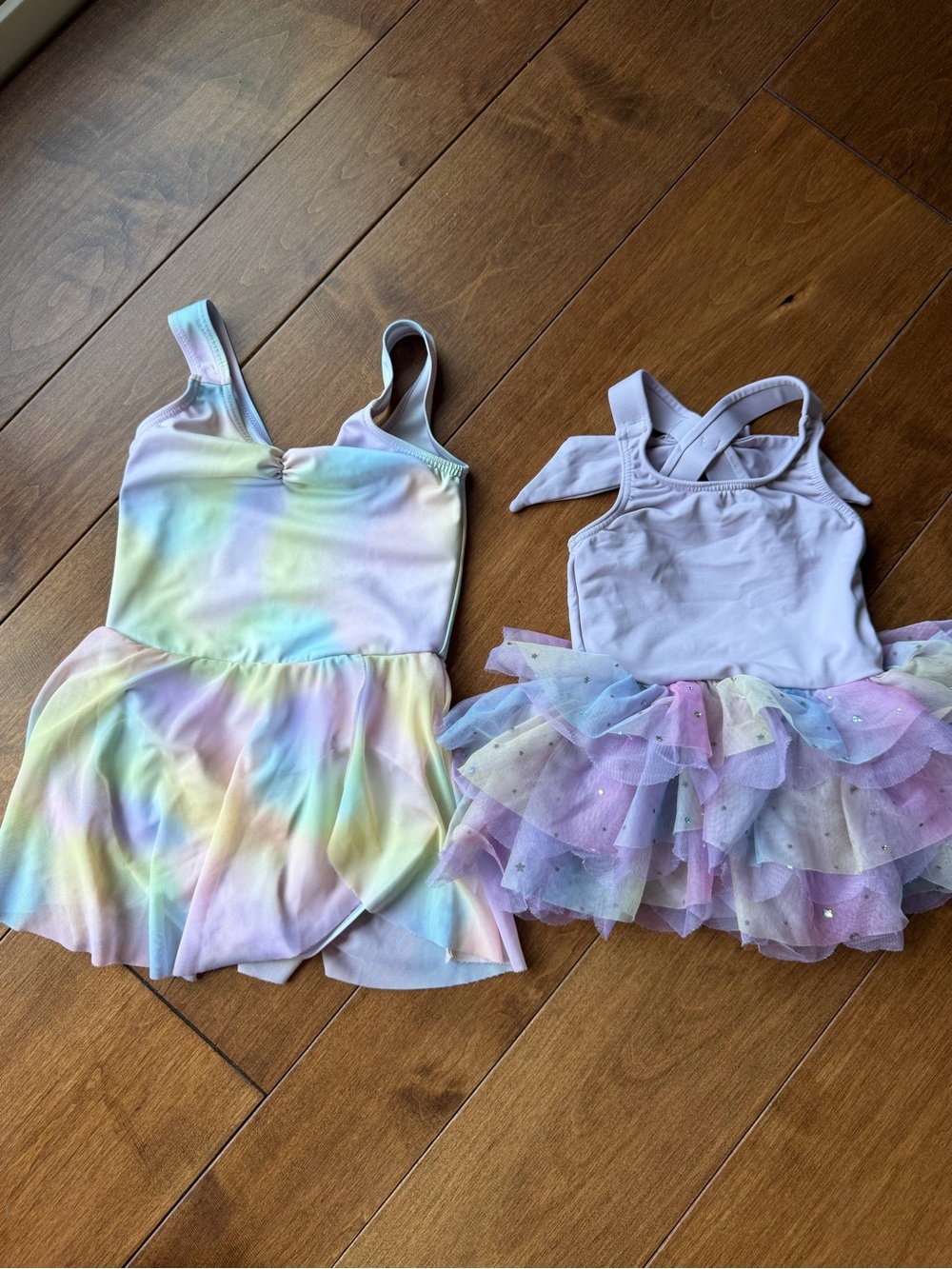 Pastel Rainbow Girls' Ballet Dress with Tiered Tutu